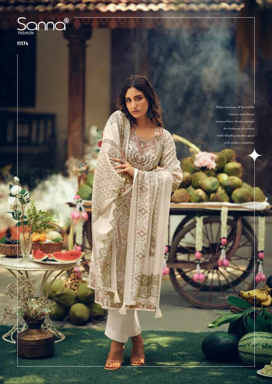 Tropical stories By SANNA FASHION 11173 to 11178 Series BEAUTIFUL STYLISH SUITS FANCY COLORFUL CASUAL WEAR & ETHNIC WEAR & READY TO WEAR Pure Milanz cotton Digital print DRESSES AT WHOLESALE PRICE